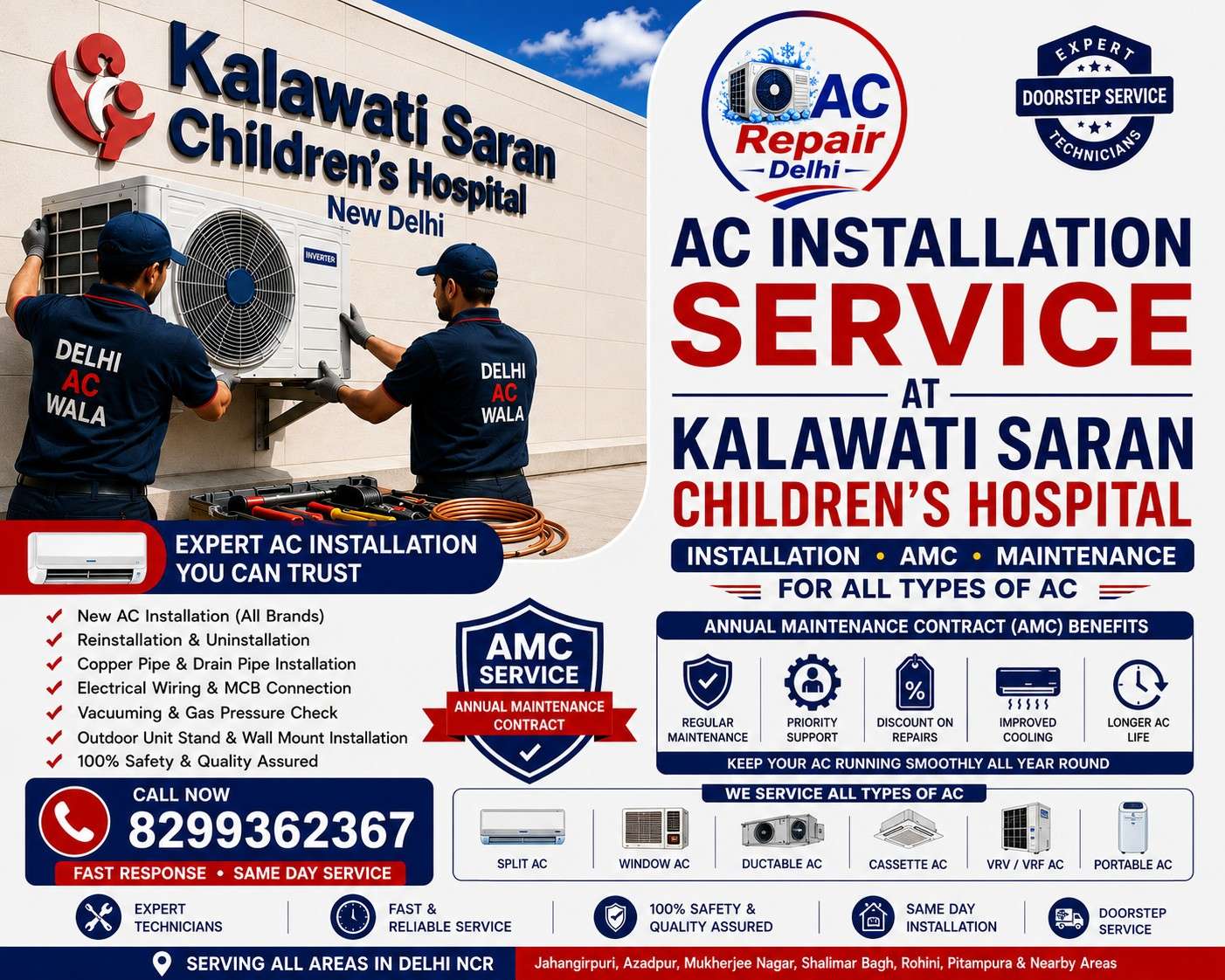 Best AC AMC Service Repair Installation in Jahangirpur Near By Area i Delhi | Annual Maintenance Contract for All AC Brands