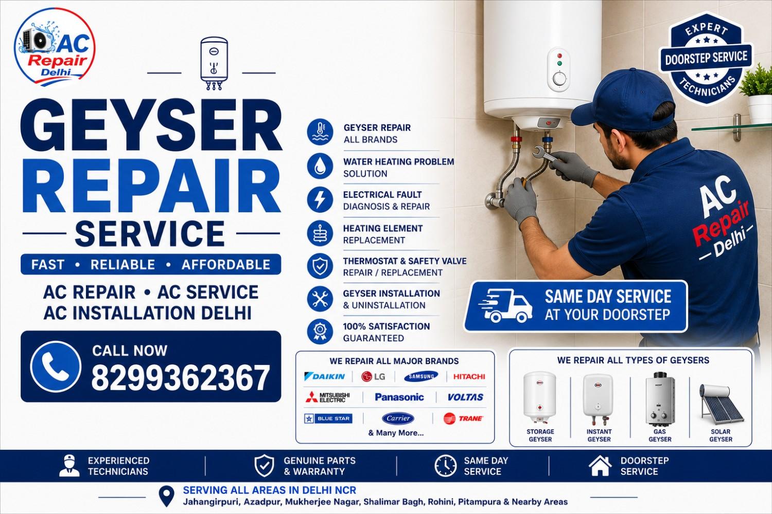 Geyser Repair Service in Delhi | Geyser Installation | Water Heater Repair