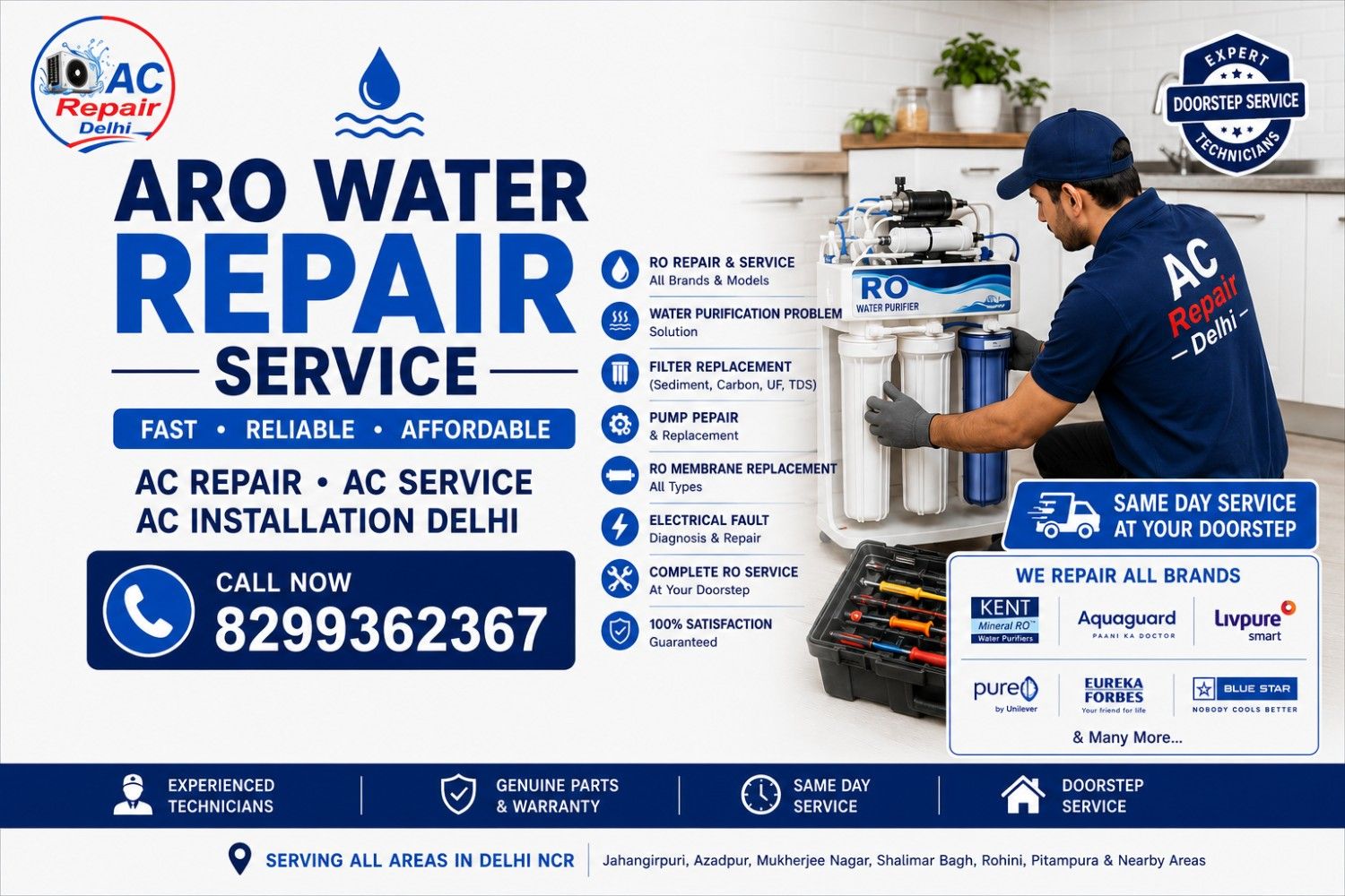 RO Water Purifier Repair Service in Jahangirpuri Delhi | RO Installation & Service | AC Repair Delhi